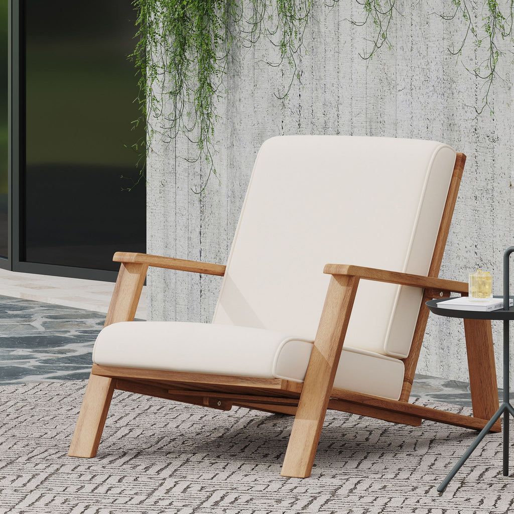 Outdoor Club Chair, Patio Lounge Chair With Removable Cushion