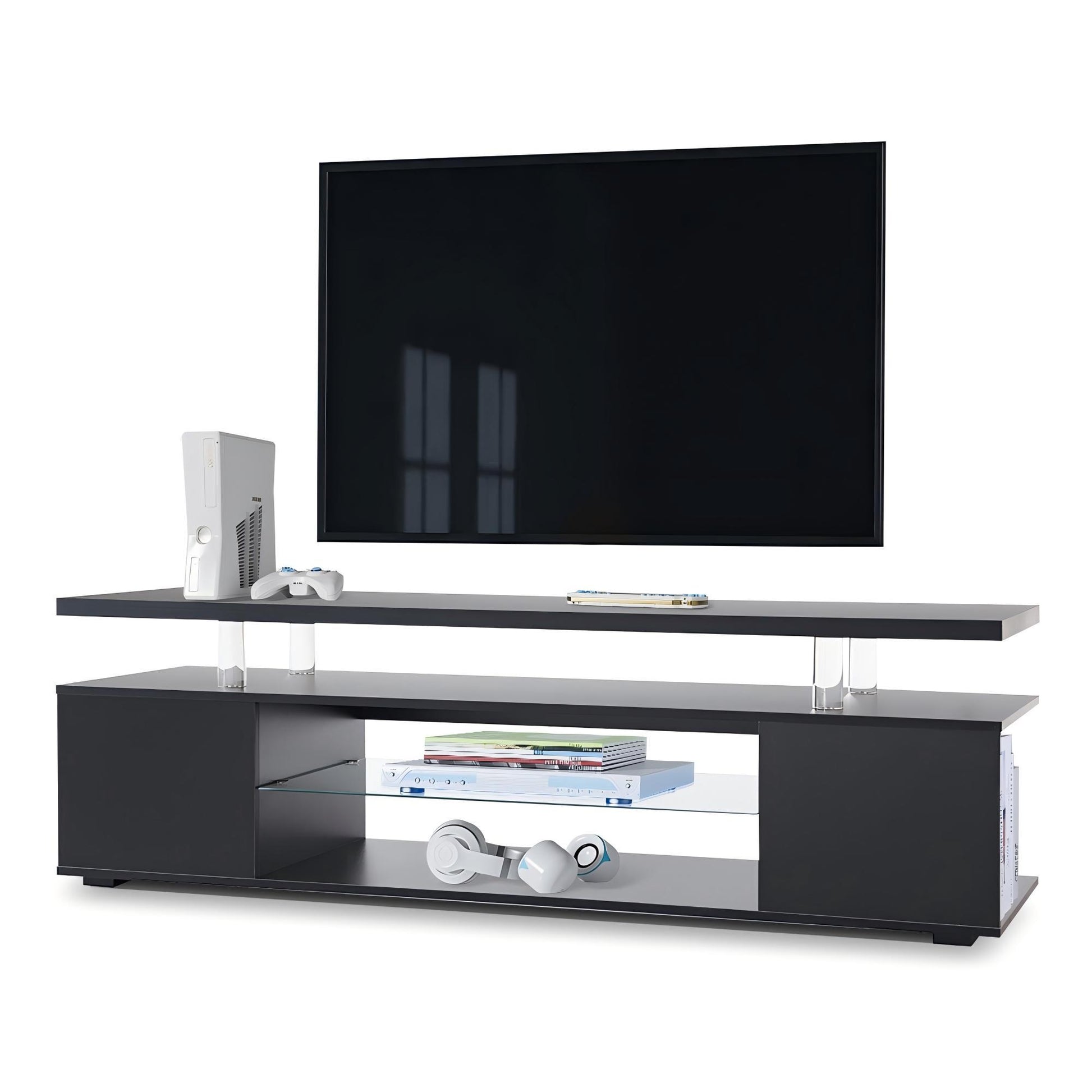 TV Stant With LED And Large Side Cabinet