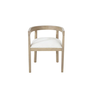 Modern Mid Century Dining Arm Chair Set With Upholstered Frame - Natural
