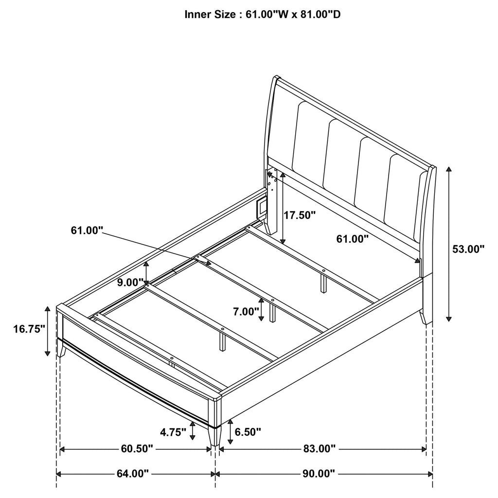 Menlo - Queen Upholstered Panel Bed - Natural