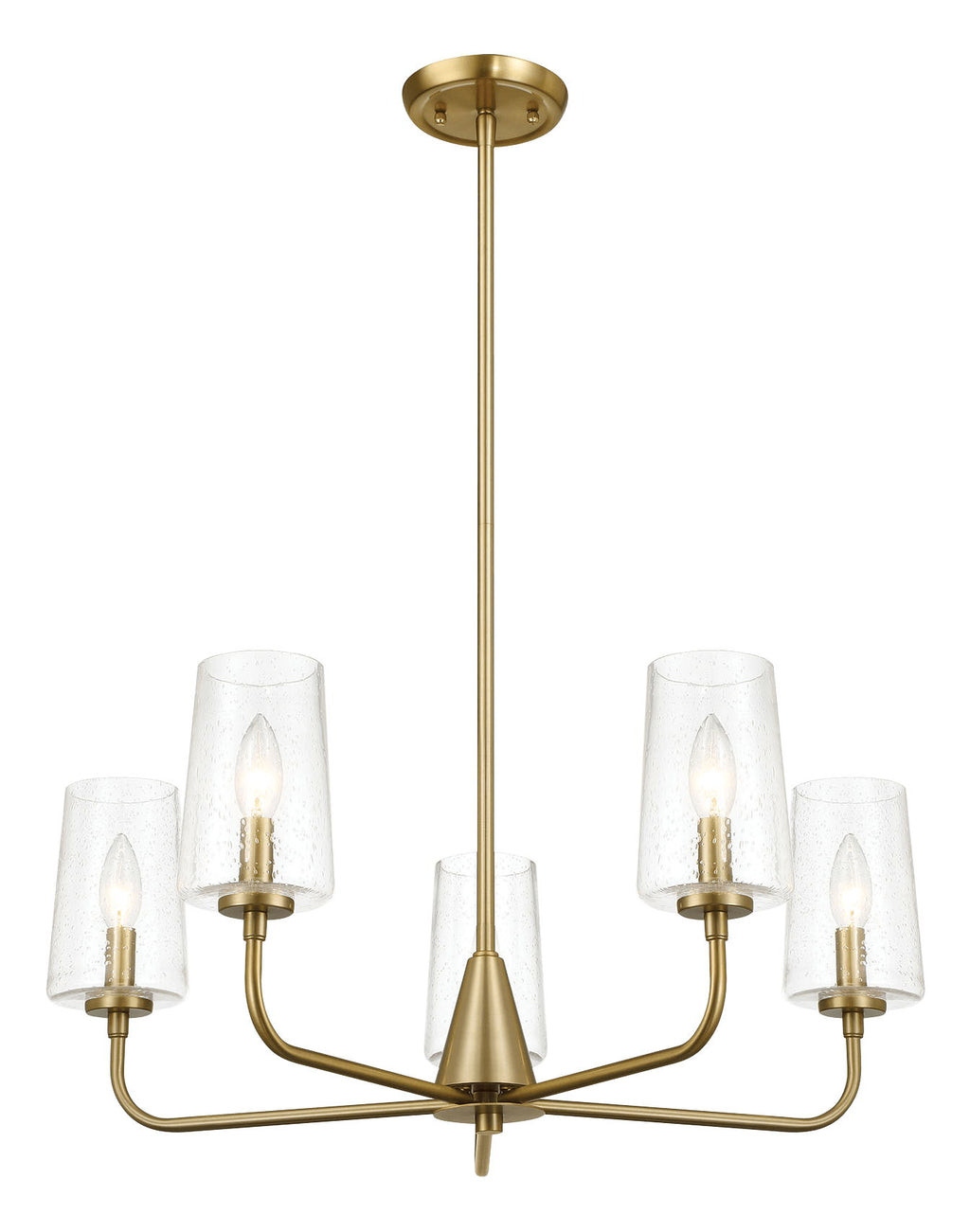 Dazzle - 5 Lights Chandelier With Clear Seeded Satin - Antique Brass / Clear / Gold