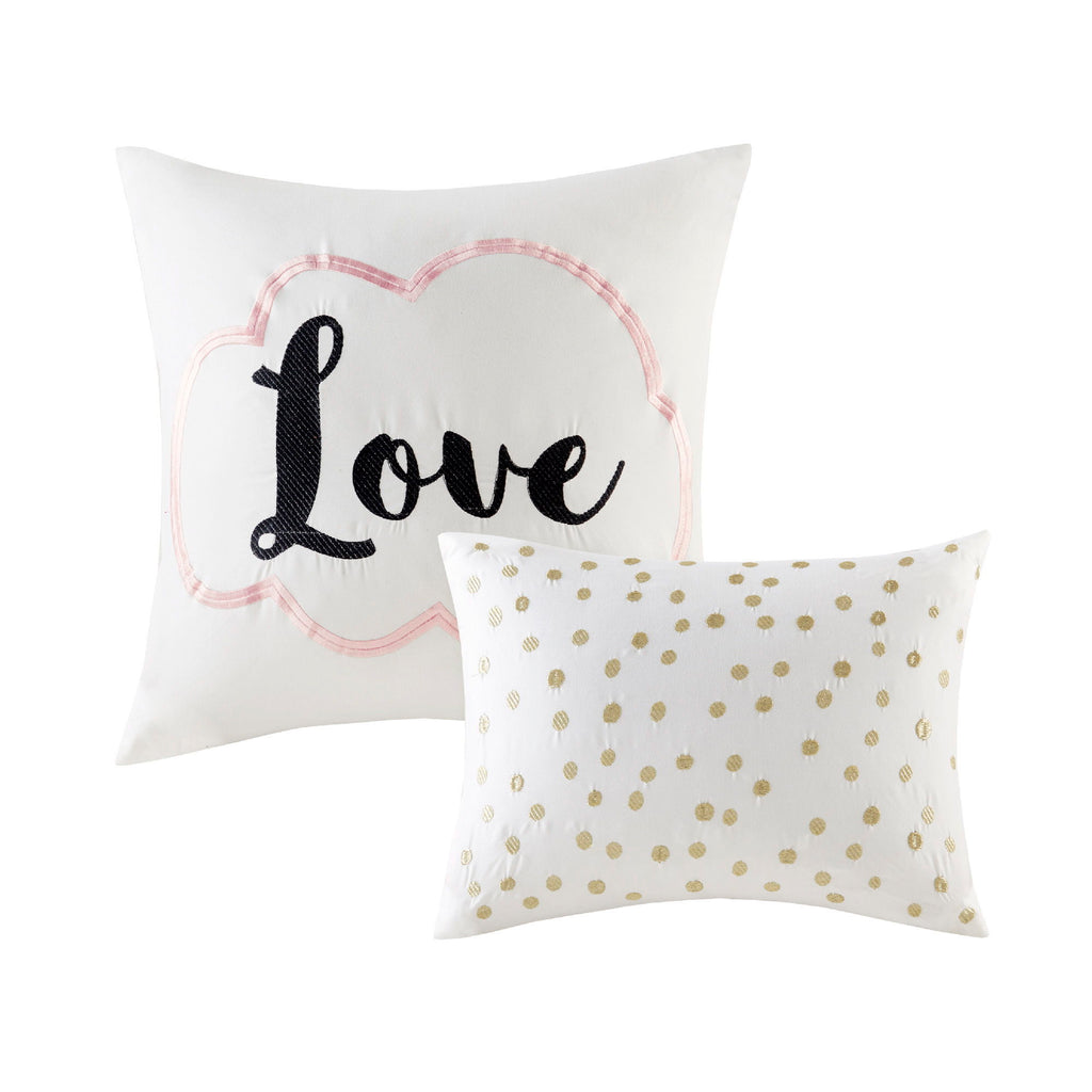 Raina - Brushed Microfiber Printed Comforter Set - Blush / Gold
