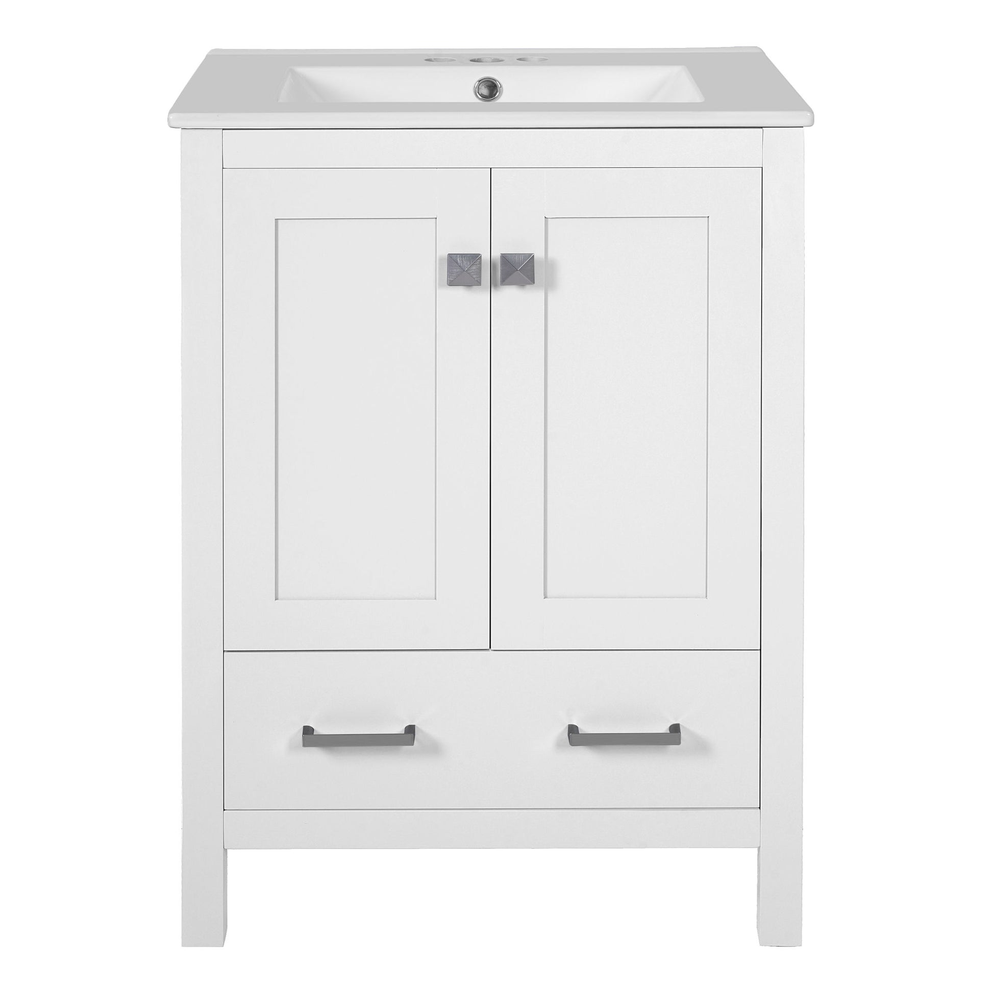 Bathroom Vanity With Integrated Undermount Ceramic Sink, 2 Doors And 1 Drawer, Soft Close Hinges
