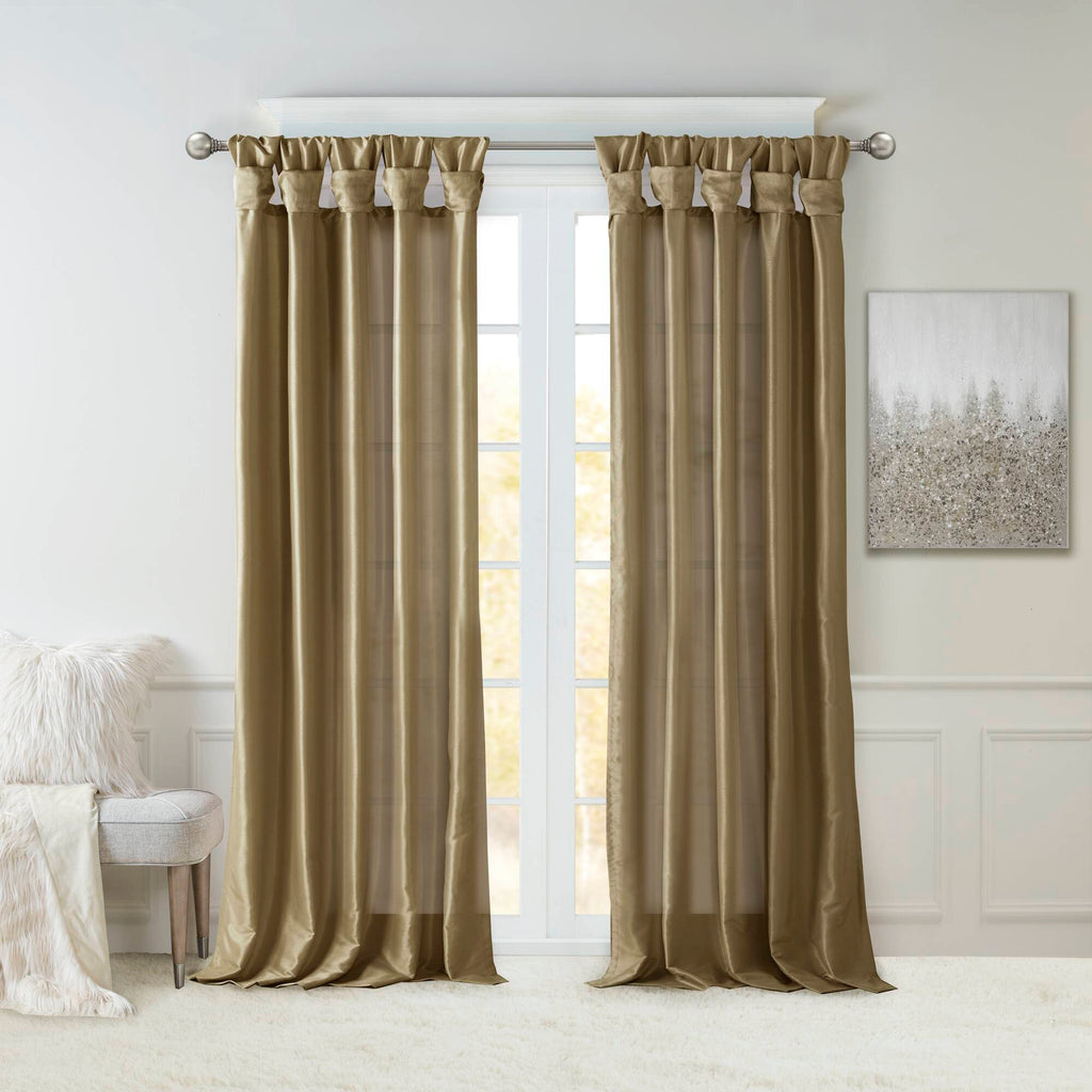 Emilia - 120" Twist Tab Lined Window Curtain - Bronze