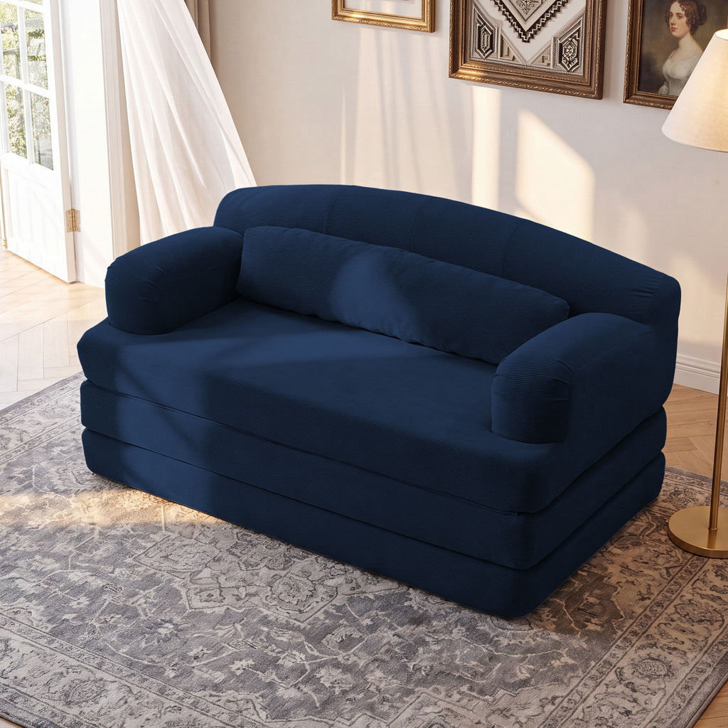 2 Seater Sofa Bed, Compact Foldable Floor Couch