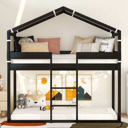 Twin Over Twin Bunk Bed Wood Bed With Tent - Espresso