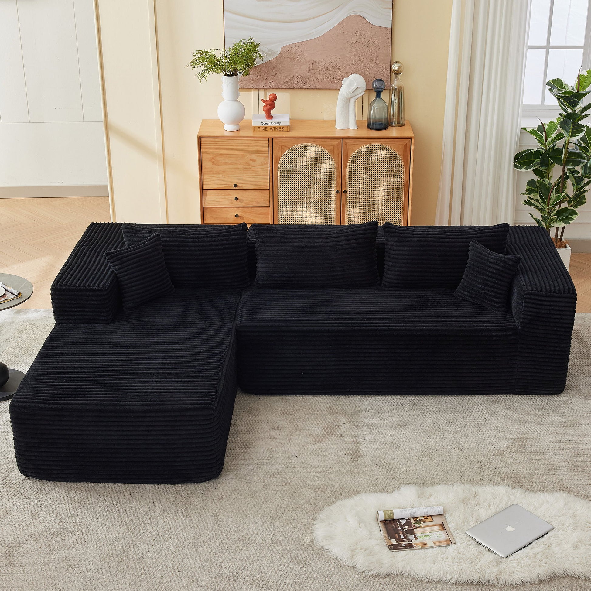 Modular Sofa With Golden Square Legs