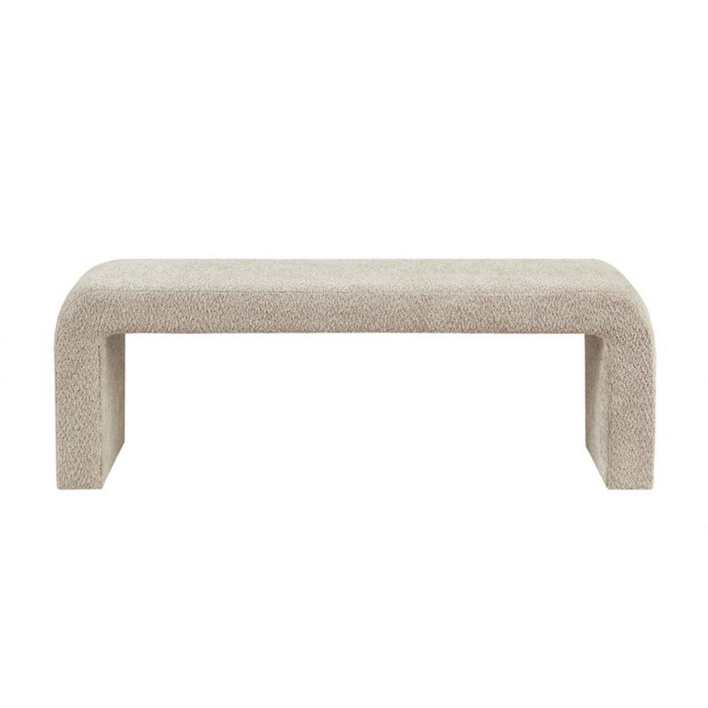 Modern Contemporary Boucle Waterfall Bench