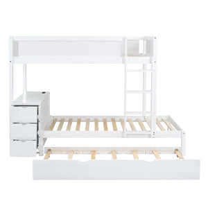 Bunk Bed With Twin Size Trundle, Storage And Desk