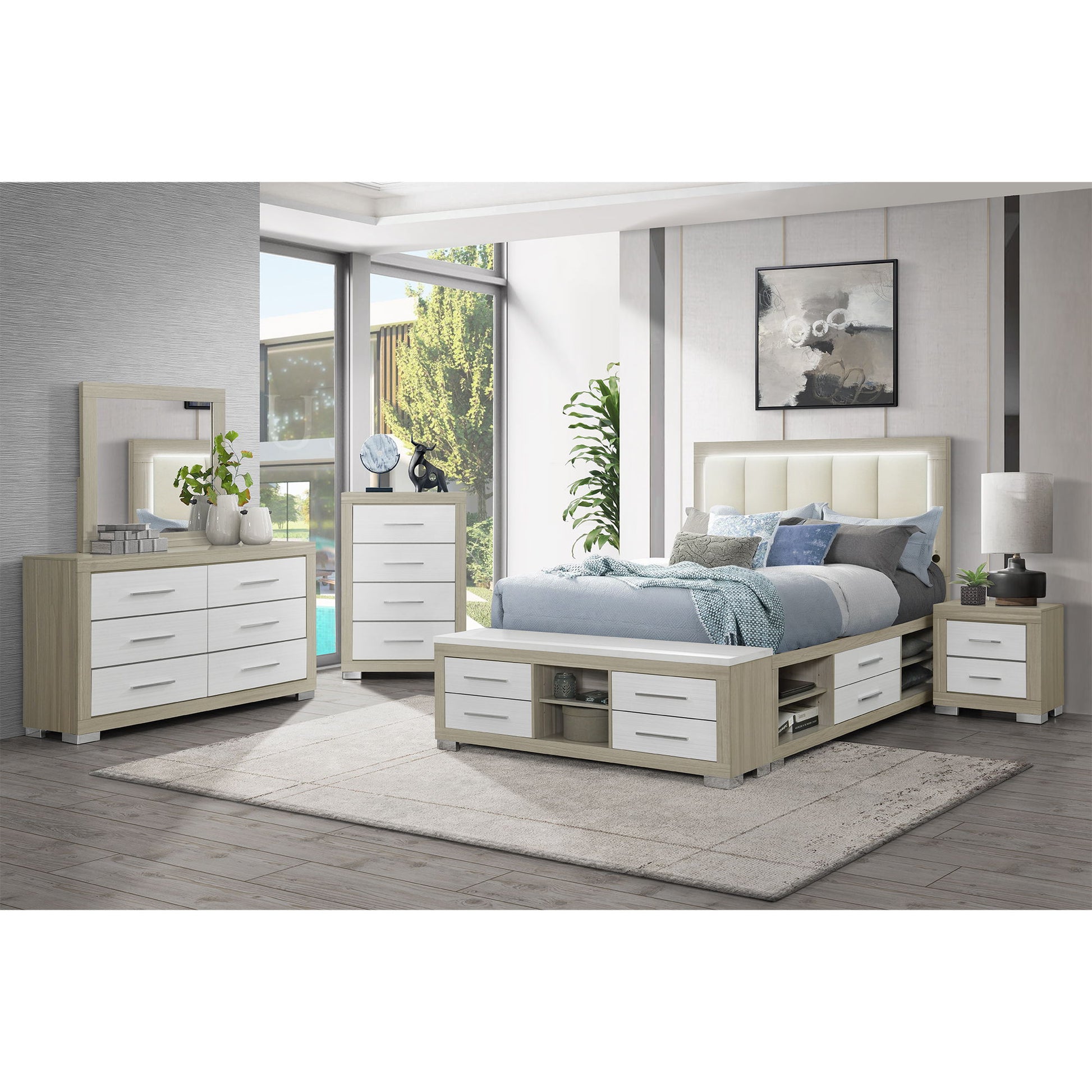 Emilia - 5 Piece Bedroom Set With Panel Headboard