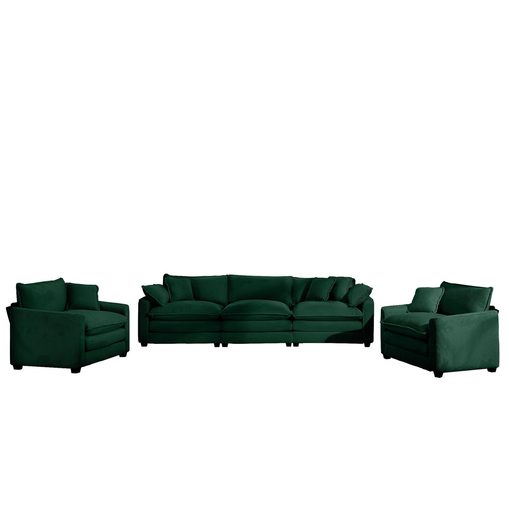 Elegant Corduroy Oversized Sectional Sofa Set With Deep Seats And Flexible Layout