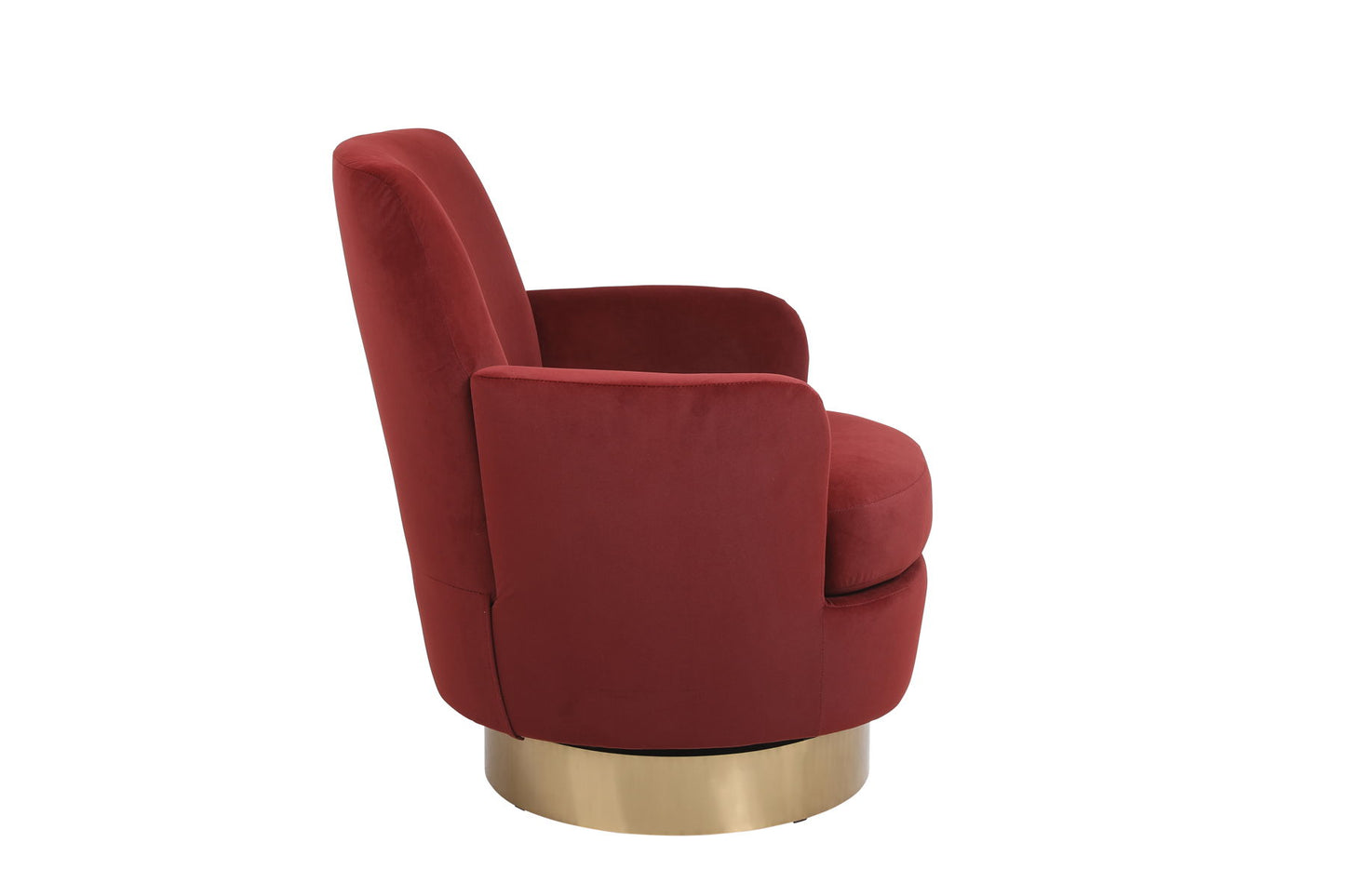 Swivel Barrel Chair, Swivel Accent Chairs Armchair For Living Room, Reading Chairs For Bedroom Comfy, Round Barrel Chairs With Gold Stainless Steel Base