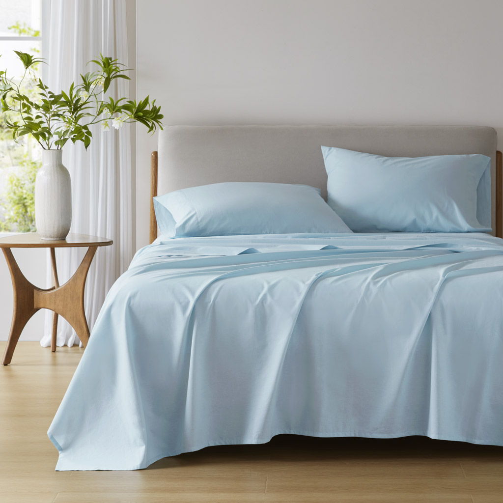 Cotton 144TC - Full Solid Sheet Set - Light Blue