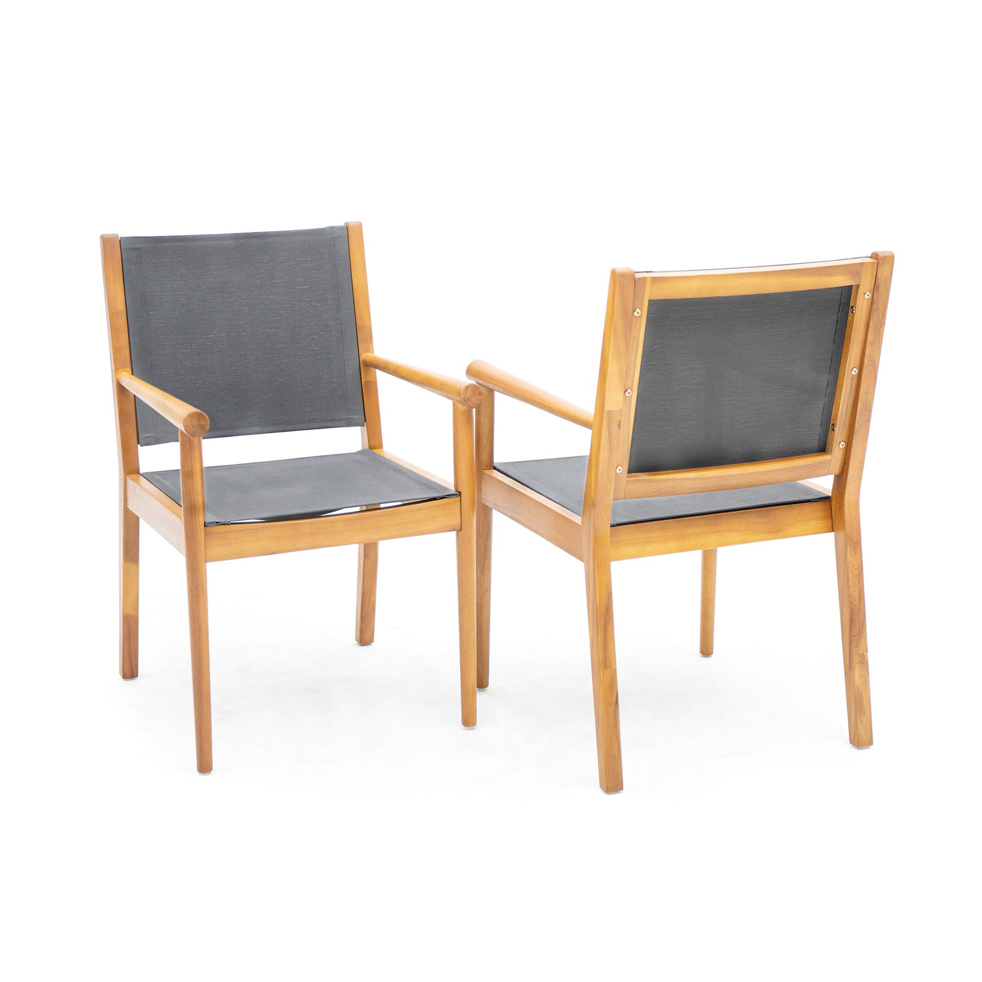 Cordoba - Dining Chair Set With Acacia Wood Frame And Textilen Upholstery (Set of 2) - Teak