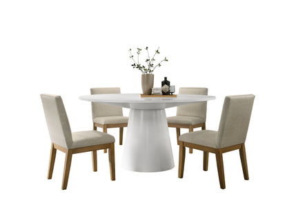 Jasper - Wide Contemporary Round Dining Table Set