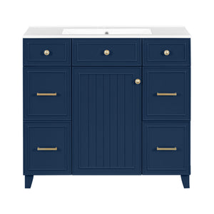 Bathroom Vanity With Ceramic Sink, Soft Close Doors, Adjustable Shelves