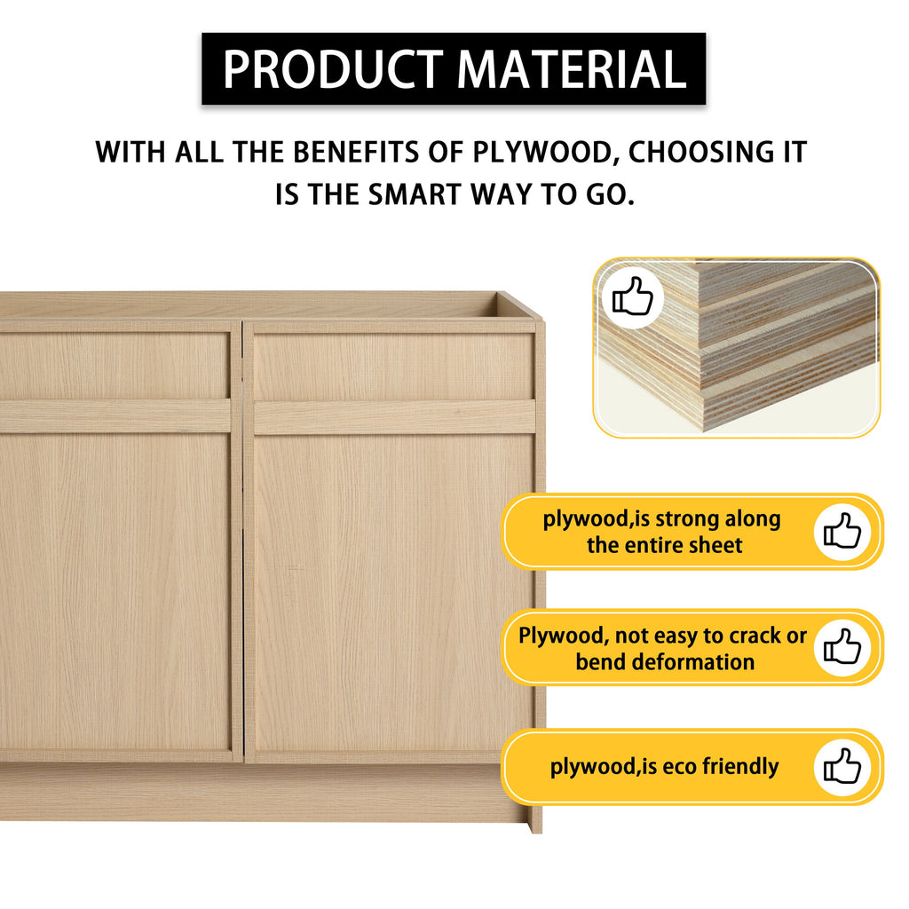 Freestanding Bathroom Vanity With Resin Sink & Soft Close Cabinet Doors