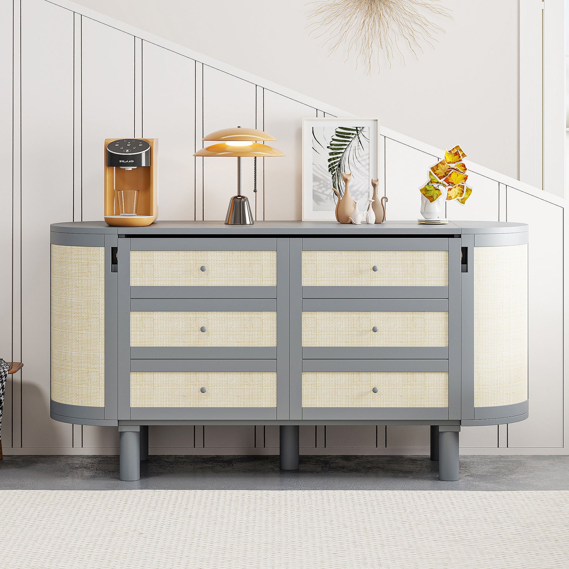 Murphy Bed With Hidden Storage & Modern Woven Design