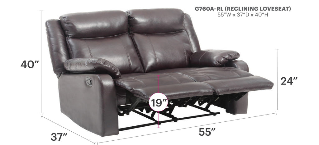 Ward - Stylish Reclining Loveseat For Two