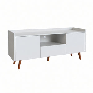 TV Stand For TVs Up To 60" With Open Storage Shelf, 2 Doors, 1 Drawer And Cable Management