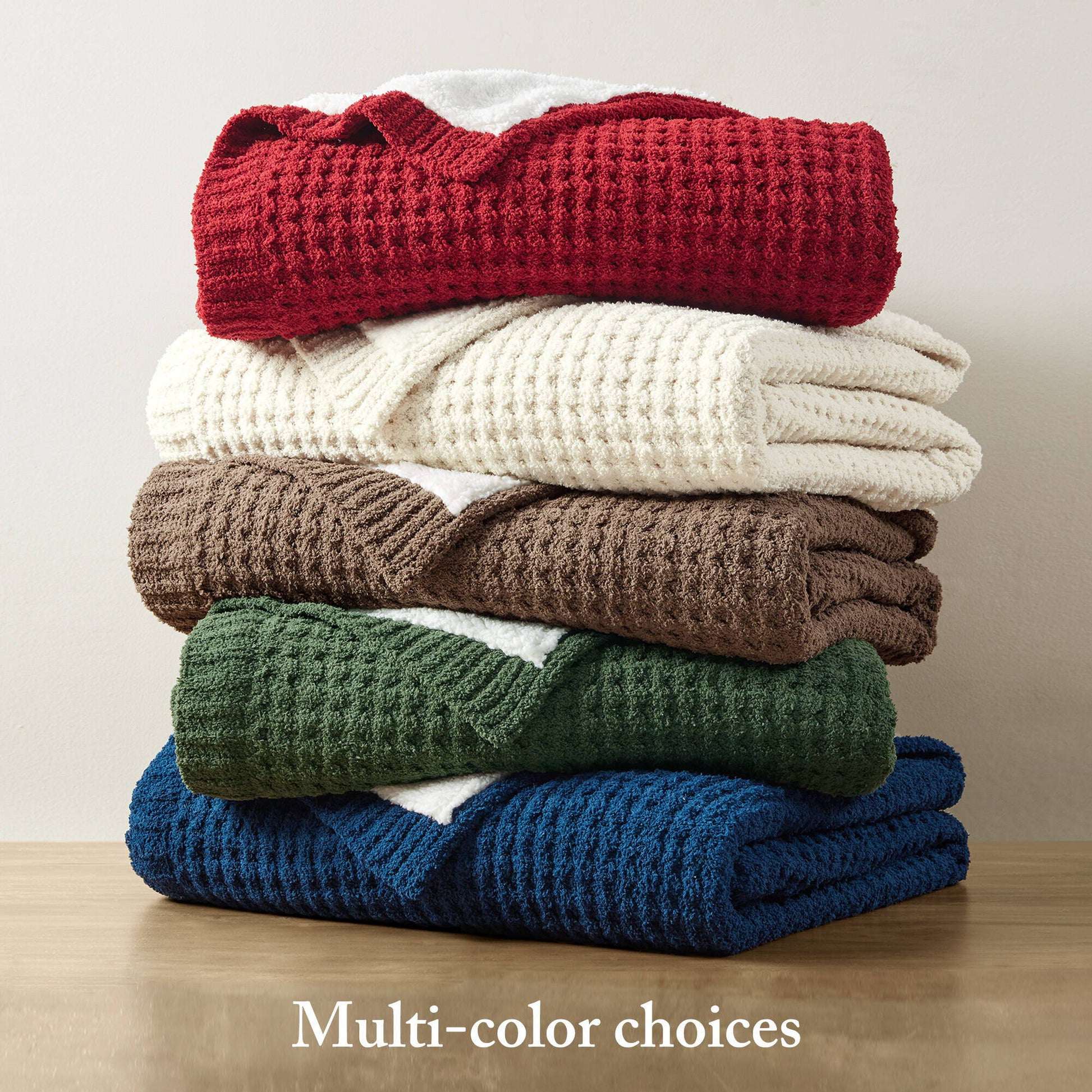 Rowan - Waffle Knit Chenille Throw - Green