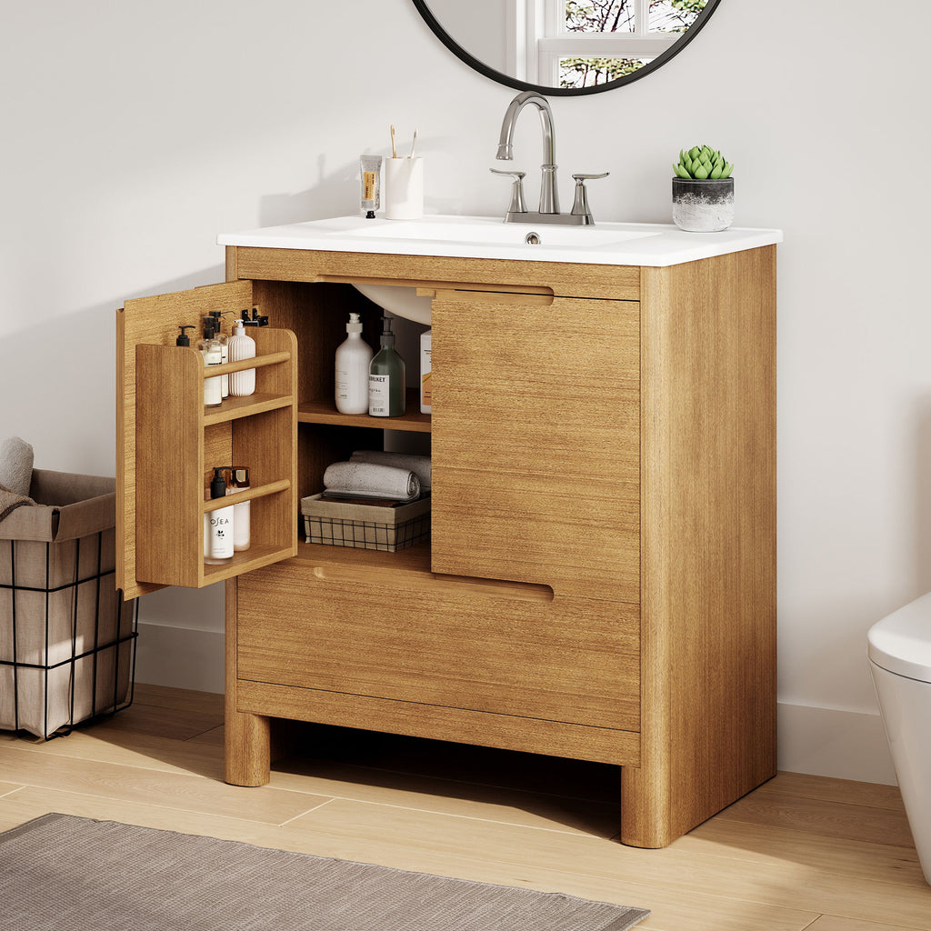 Softened Modern Bathroom Vanity With Sink