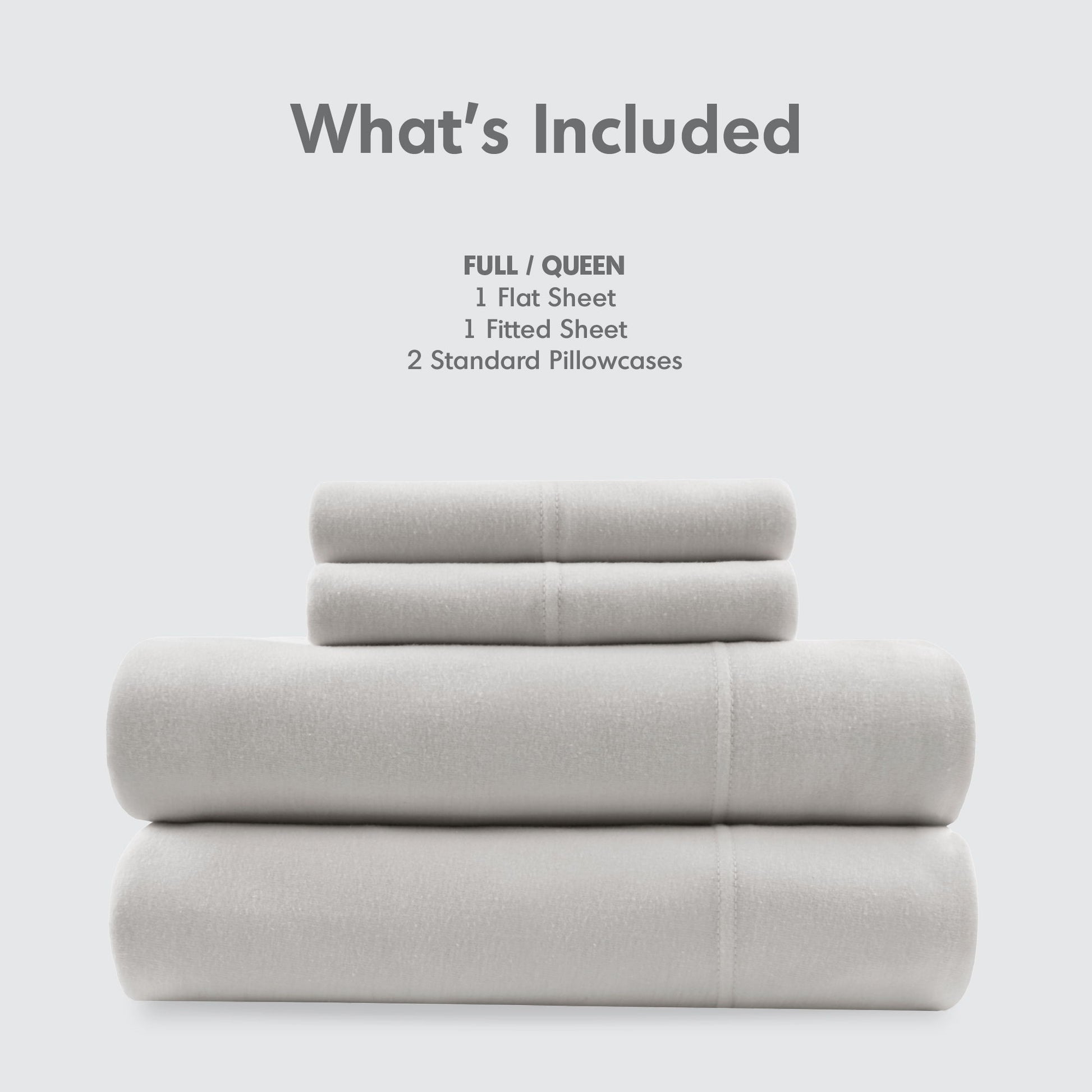 Blend Jersey Knit - 4 Piece Queen All Season Sheet Set - Gray