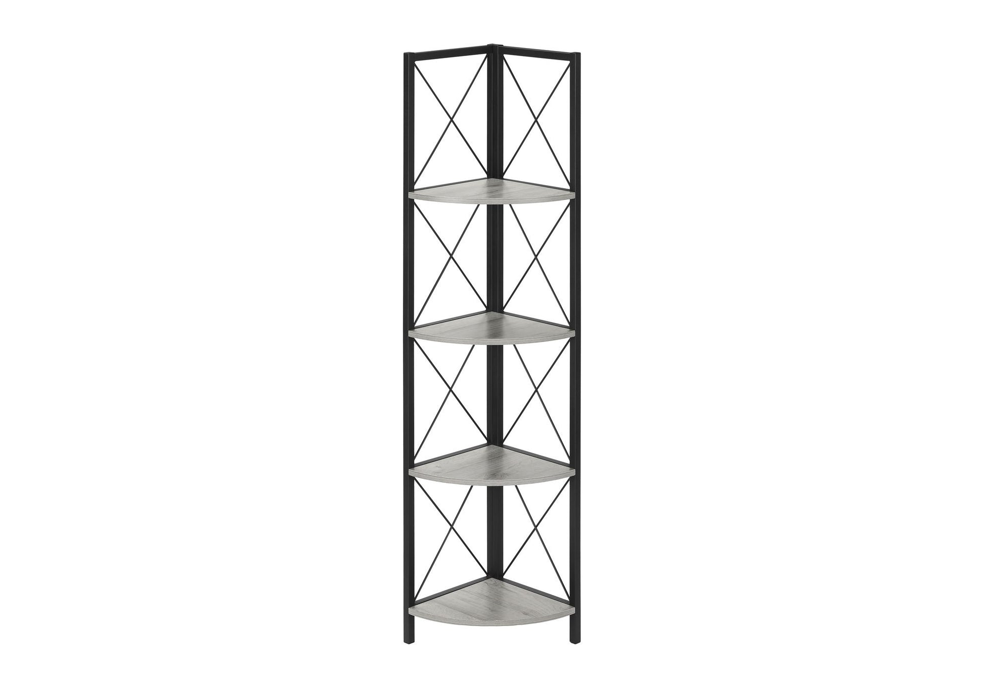 Bookshelf, Bookcase, Etagere, Corner, 4 Tier, Office, Marble Look Contemporary & Modern