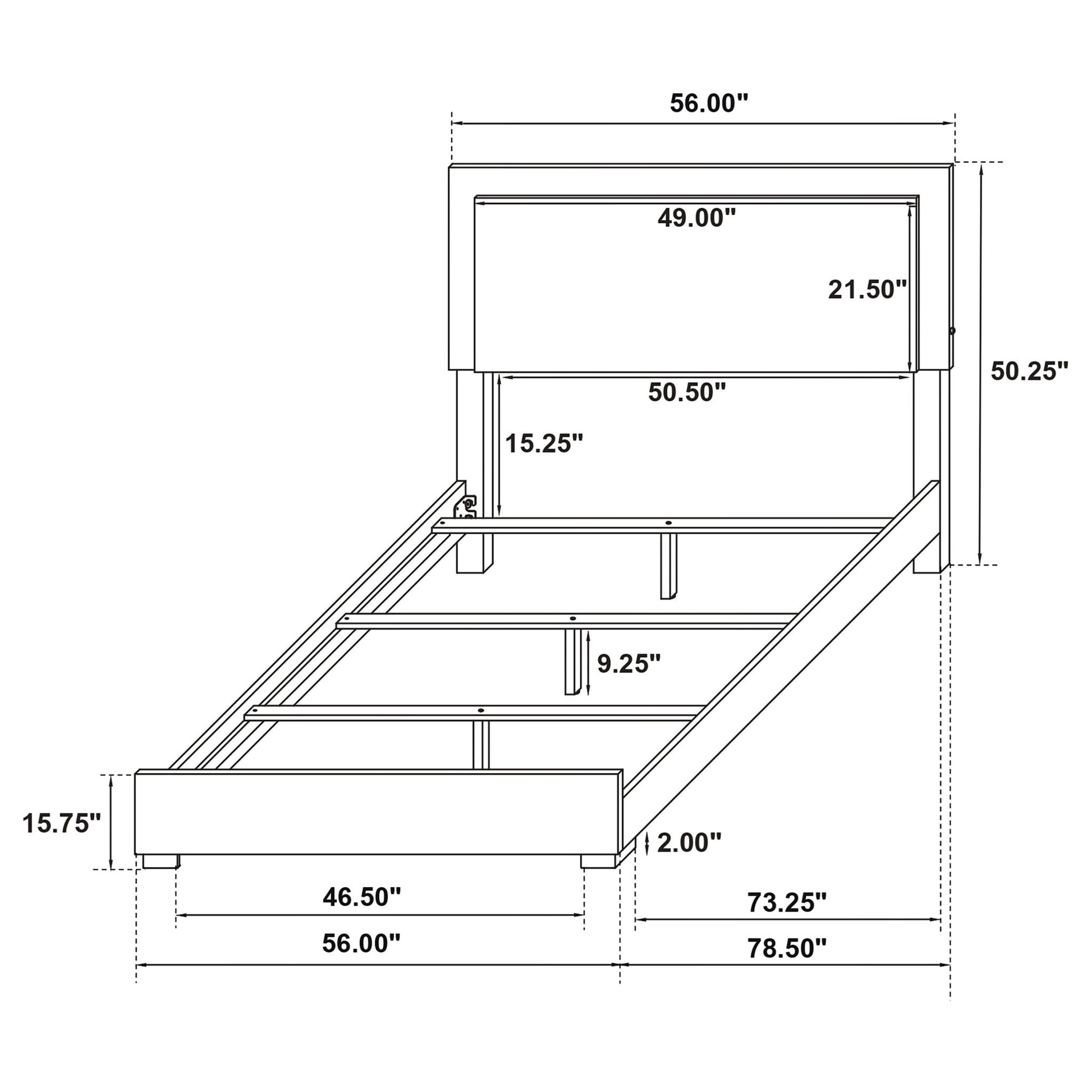 Full LED Panel Bed With Touch Activated Lighting - White