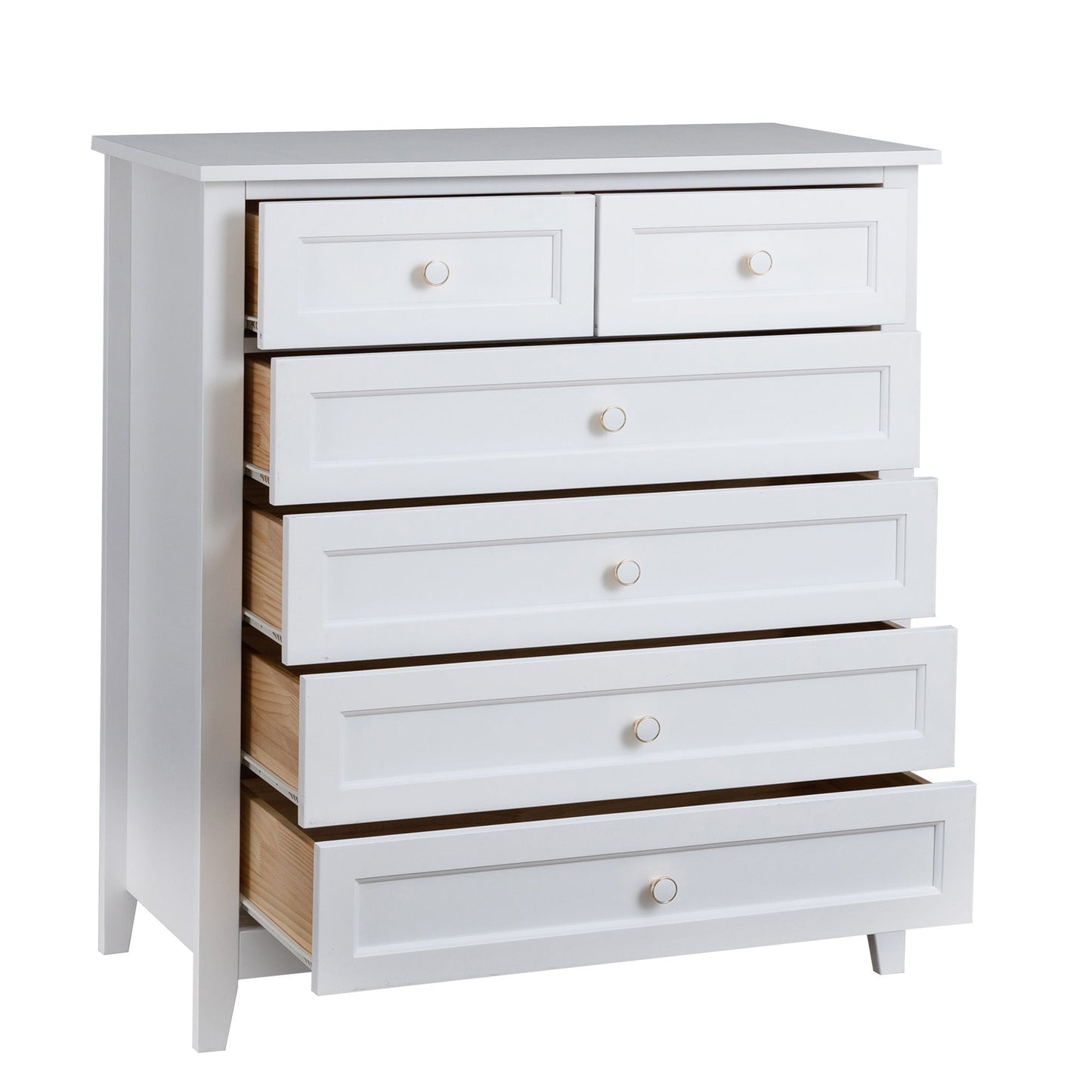 Gewnee - Modern Storage Dresser With 6 Drawers - White