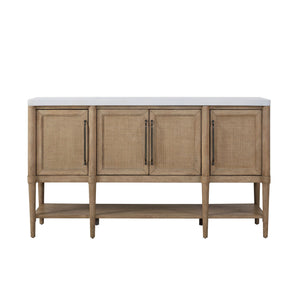 Cement Topped Server With Cane Insets - Sand