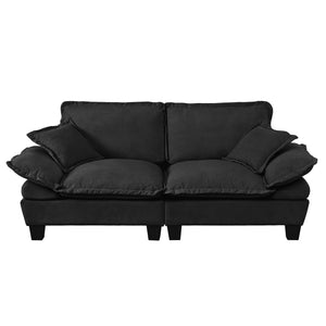 2 Seater Modular Loveseat With Curved Armrests