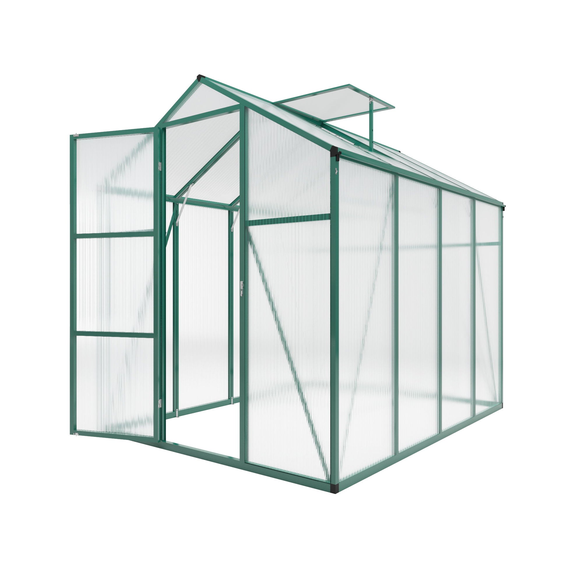 Polycarbonate Walk-In Greenhouse, Raised Base For Outdoor In All Season