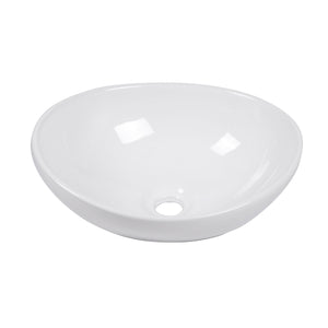 Oval Vessel Bathroom Sink - White