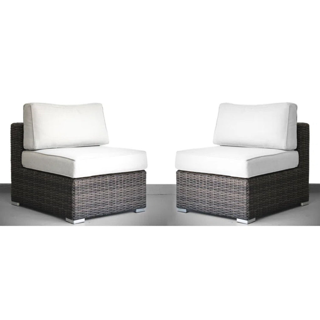 Seating Set With Cushions Handcrafted Wicker Design