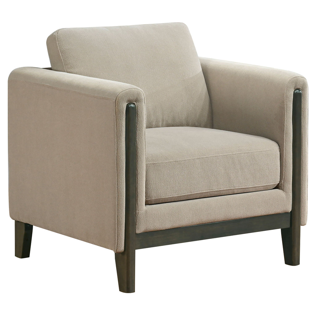 Fisher - Upholstered Panel Arm Accent Chair - Taupe
