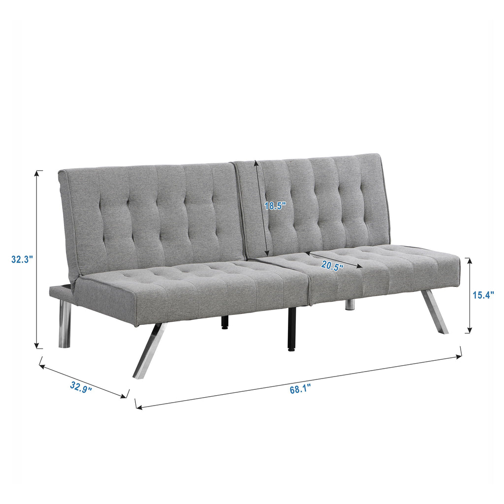 Modern Sofa Bed With Wood Frame And Stainless Legs