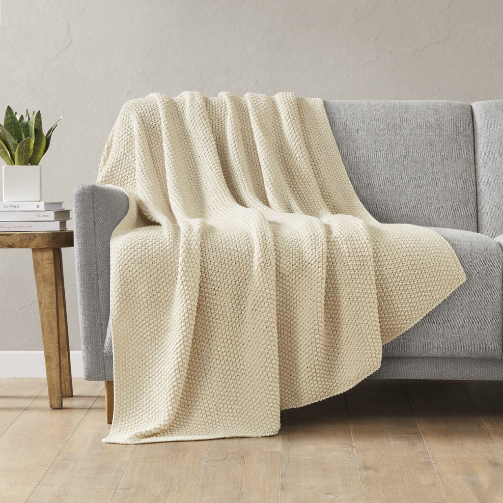 Bree Knit - Knit Throw - Ivory