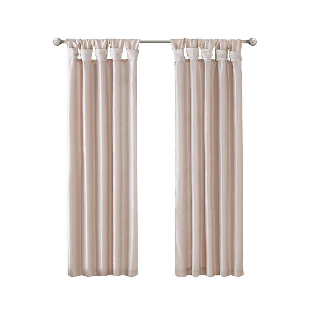 Emilia - 84" Twist Tab Lined Window Curtain - Blush