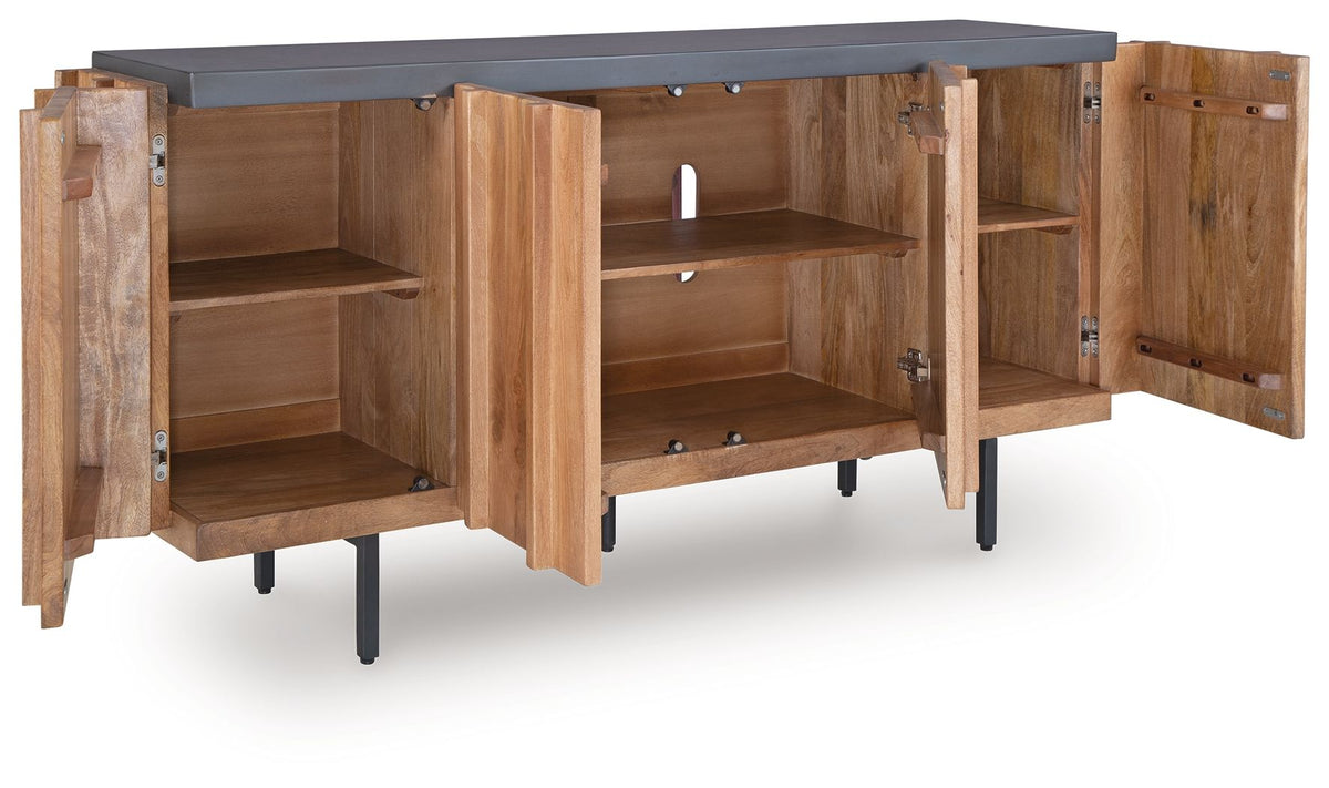 Quintavious - Accent Cabinet - Brown / Charcoal