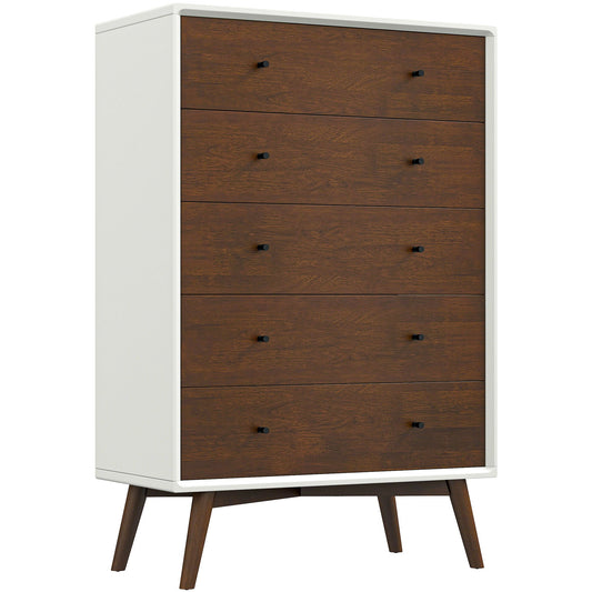 Caroline - Mid-Century Modern Solid Wood Dresser - White