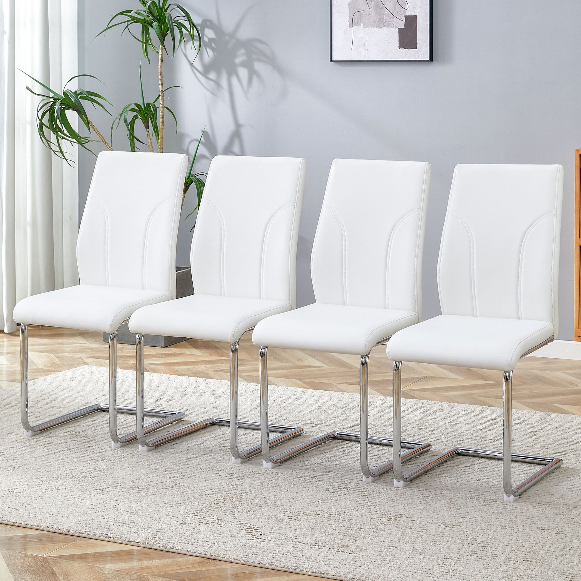 Modern Dining Chairs With High Backrest And Sturdy Legs
