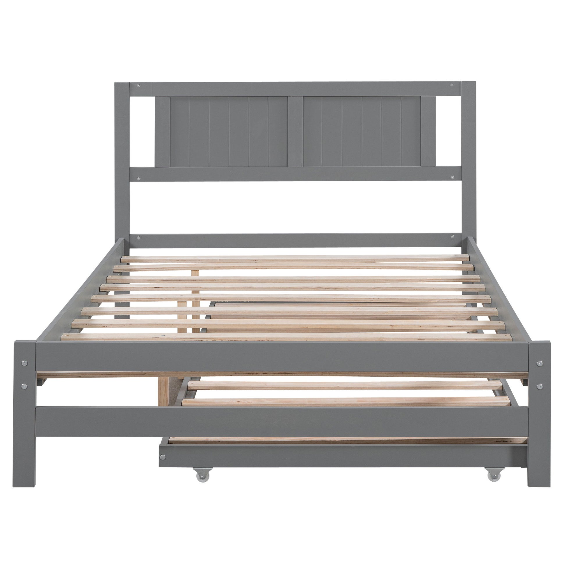 Platform Bed With Adjustable Trundle