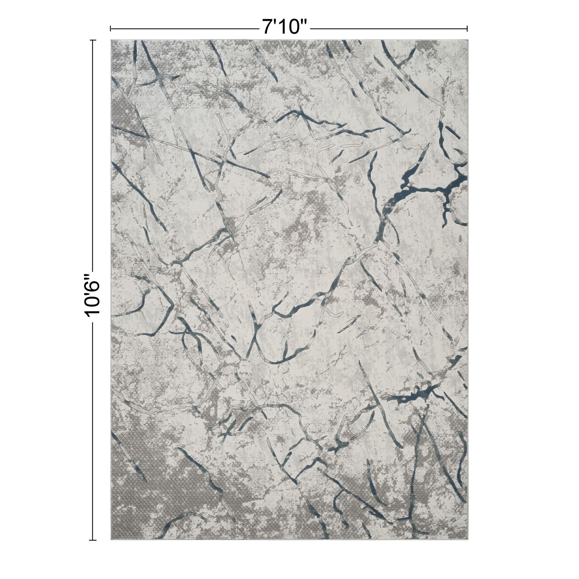 Geometrix - 7'10" X 10'6" Area Rug, Geometric 3D Effect - Ivory / Gray