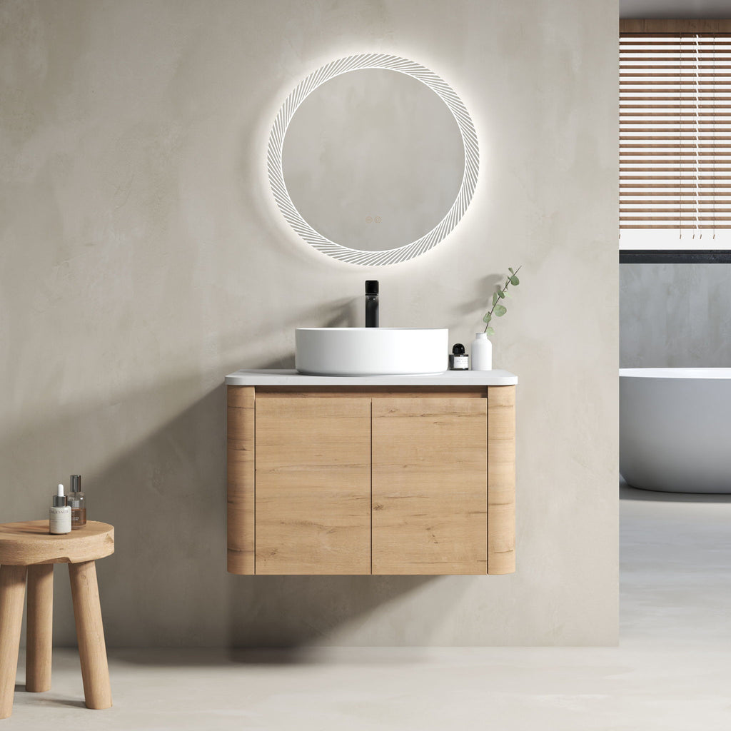 Wall Mounted Bathroom Vanity & Art Sink & 1 Soft Close Door