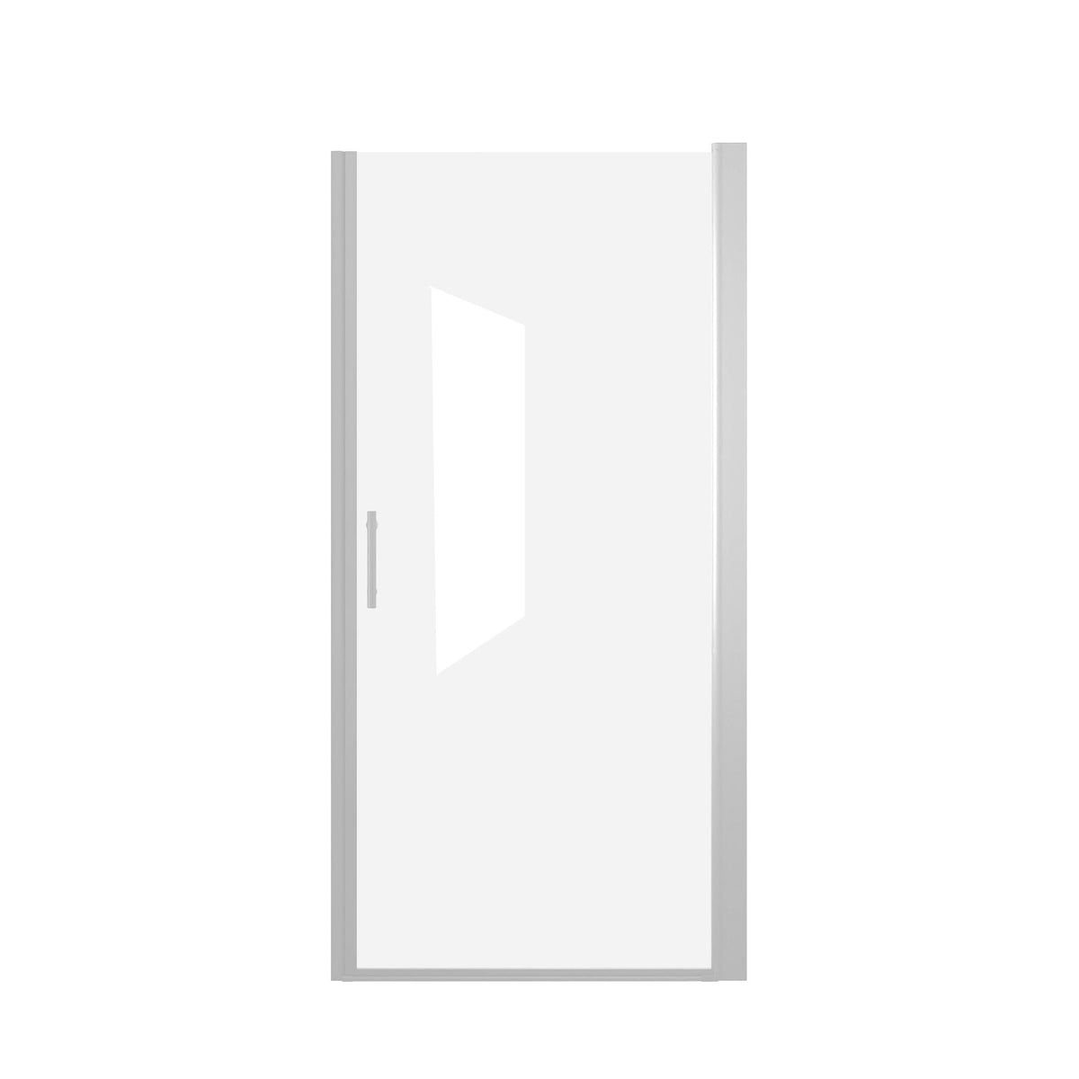 Shower Door With Explosion Proof Safety Film, Half Frame Design - Chrome