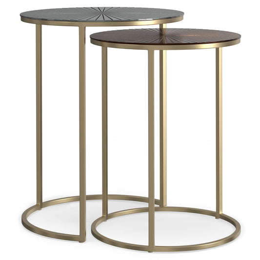 Drake - 2 Pc Nesting Table - Antique Nickel / Antique Copper