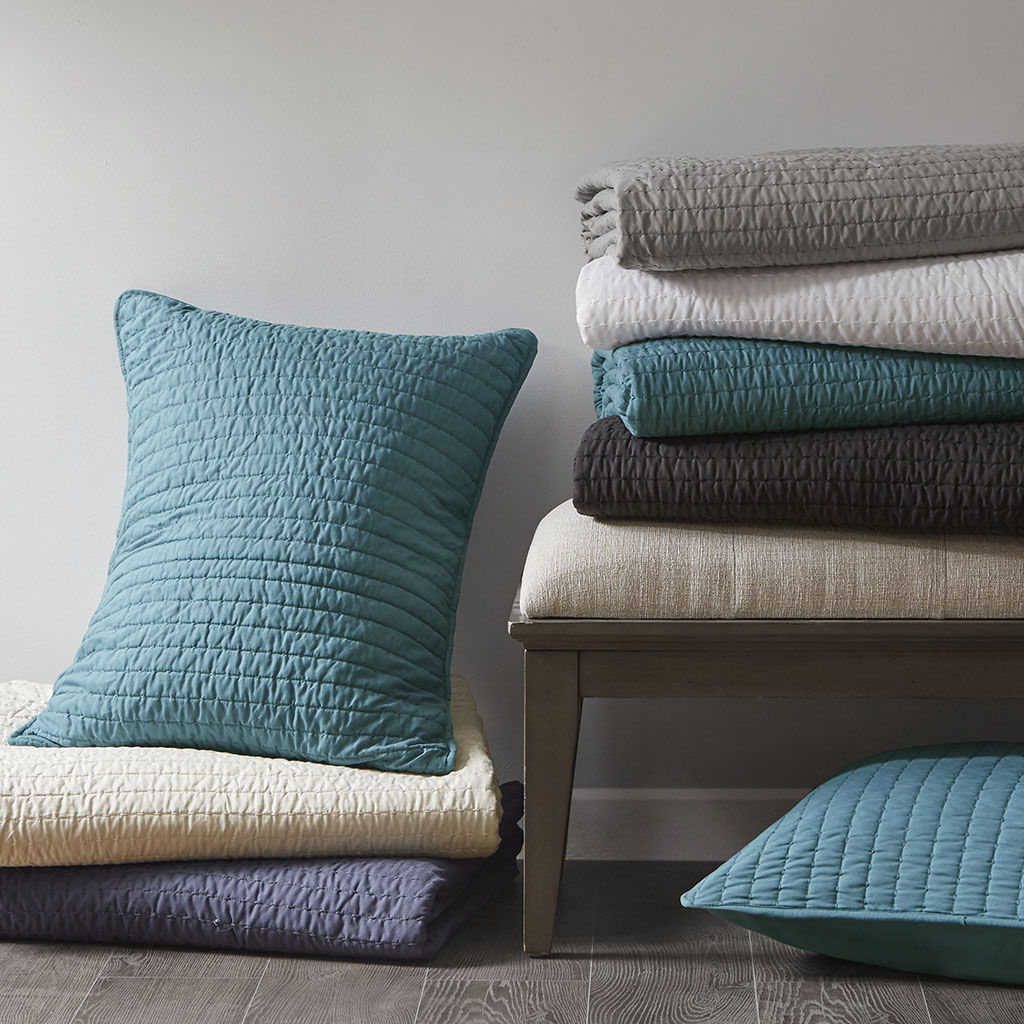 Keaton - Reversible Coverlet Set - White