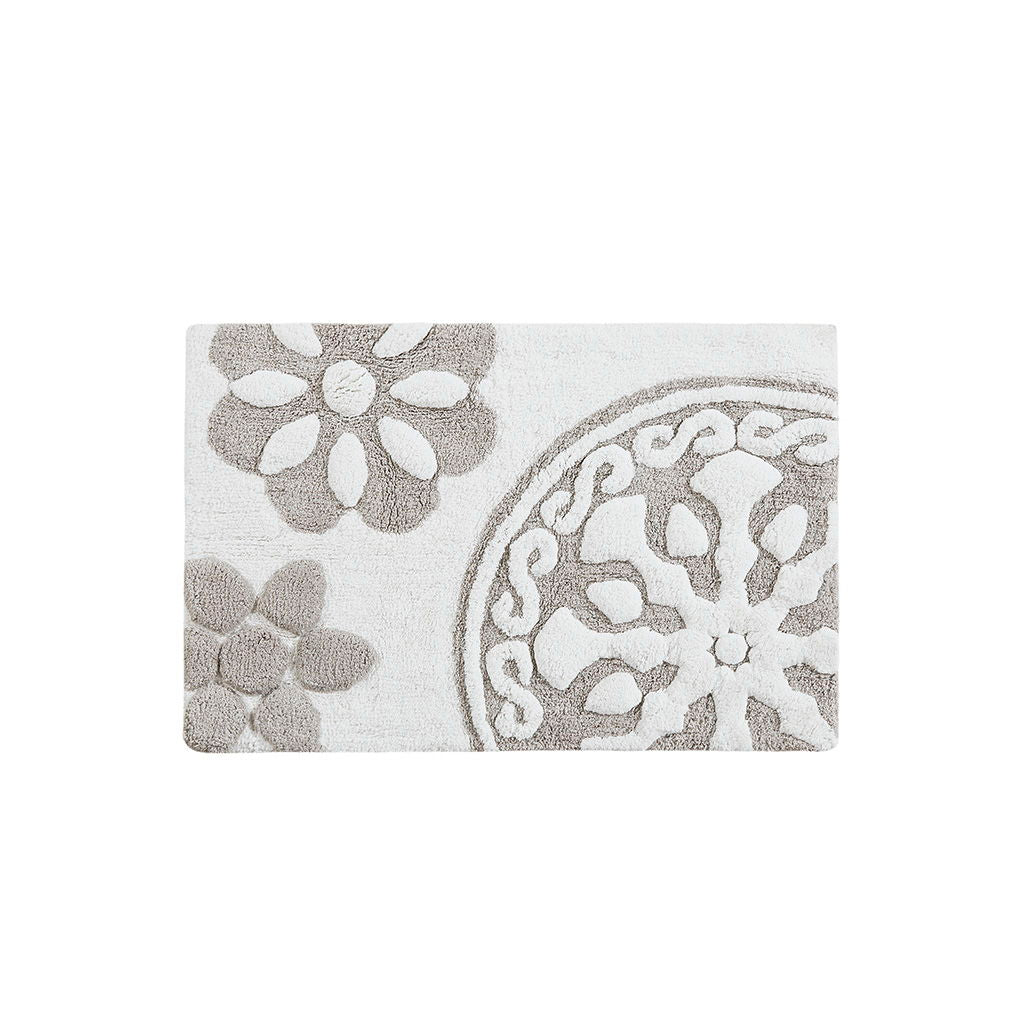 Casablanca - 20" x 30" Medallion Tufted Rug - Taupe