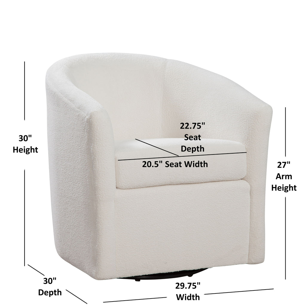 Oaklynn - Barrel Style Swivel Accent Chair